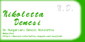 nikoletta dencsi business card